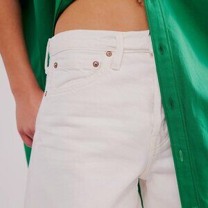 Agolde Women's Parker Long White Jean Shorts